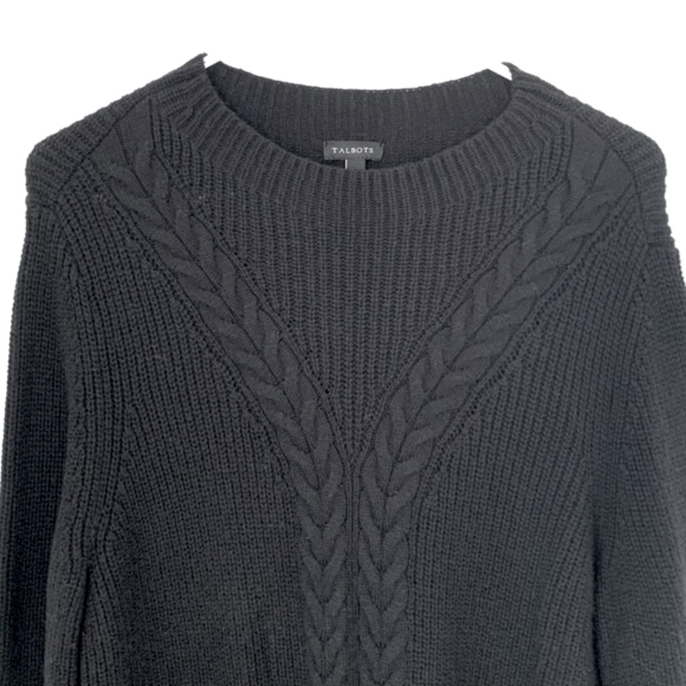 Talbots Wool Blend Ribbed Cable Tunic Sweater - Picture 3 of 7